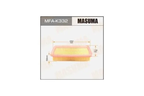 Фильтр воздушный A9608PU LHD KIA/ RIO/ V1400 V1600 06- (MFA-K332) MASUMA MFAK332