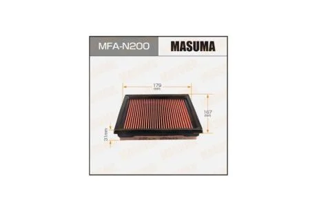 Фильтр воздушный NISSAN/ SKYLINE/ V36 06- с пропиткой маслом (MFA-N200) MASUMA MFAN200