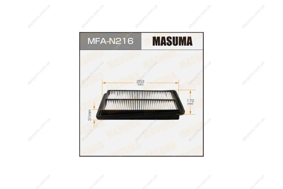 Фильтр воздушный Nissan Qashqai, X-Trail (13-) (MFA-N216) MASUMA MFAN216 (фото 1)