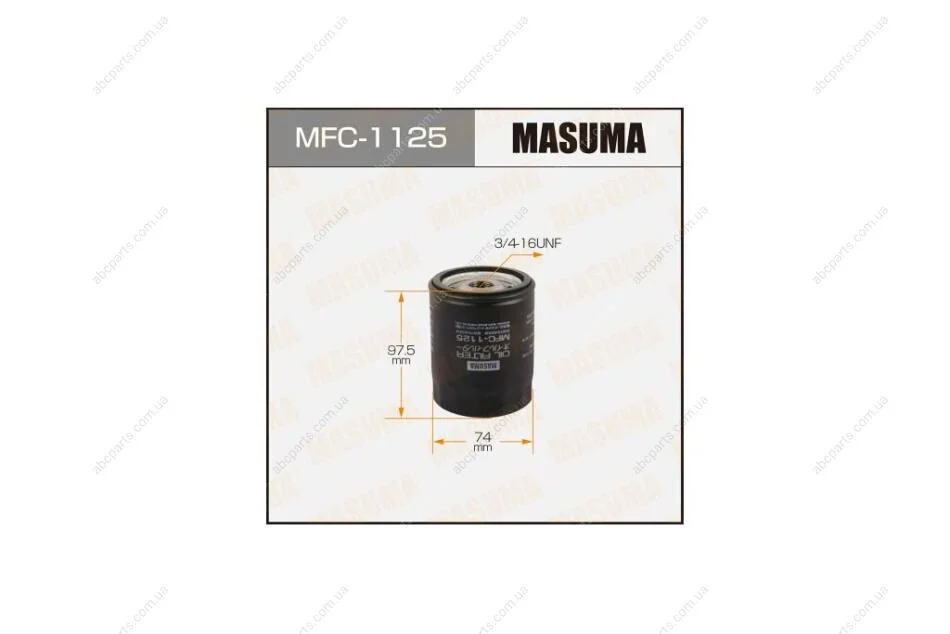 Фільтр масляний Toyota FJ Cruiser (06-09), Land Cruiser (-12), Land Cruiser Prado (05-09), Sequoia (00-09) 4.0, 4.7 (MFC-1125) MASUMA MFC1125 (фото 1)