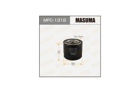 Фільтр масляний Kia, Hyundai, Mazda, MMC, Subaru, (83-) D=78.5mm, H=76mm, M20x1.5 (MFC-1318) MASUMA MFC1318