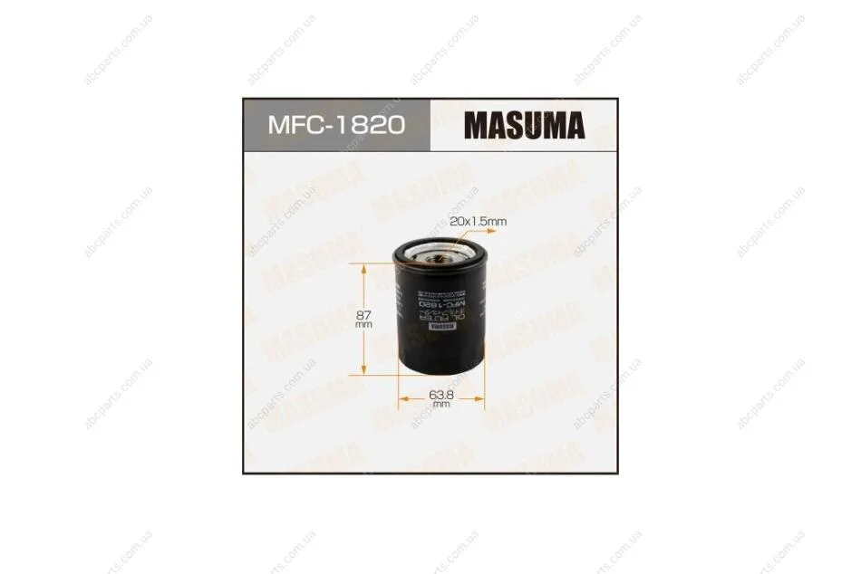 Фільтр масляний Honda Accord (03-12/ 17-), Civic (02-10), CR-V (03-), Fit (04-), Pilot (09-15) (MFC-1820) MASUMA MFC1820 (фото 1)