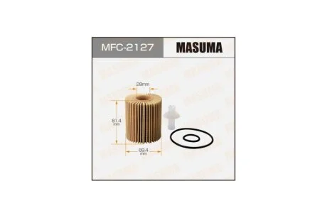 Фільтр масляний (вставка) Toyota Avensis (06-15), FJ Cruiser (10-), Land Cruiser Prado (06-), RAV 4 (05-) (MFC-2127) MASUMA MFC2127