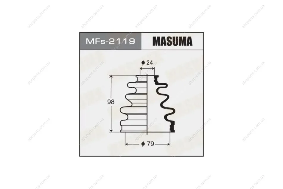 Пильовик ШРКШ зовнішнього Mazda 6 (12-) / Toyota Corolla (00-06), Prius (00-05) силікон (MFs-2119) MASUMA MFs2119 (фото 1)