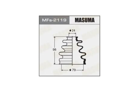 Пыльник ШРУСа наружного Mazda 6 (12-) / Toyota Corolla (00-06), Prius (00-05) силикон (MFs-2119) MASUMA MFs2119