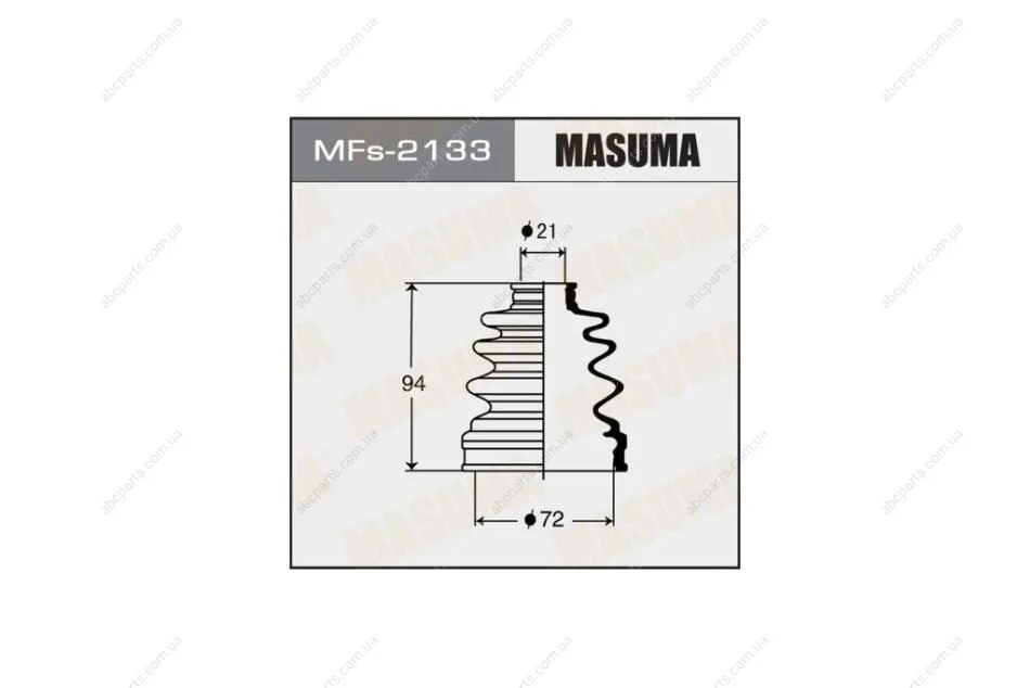 Пильовик ШРКШ внутрішнього Subaru Forester, Impreza, Legacy (-06) силікон (MFs-2133) MASUMA MFs2133 (фото 1)
