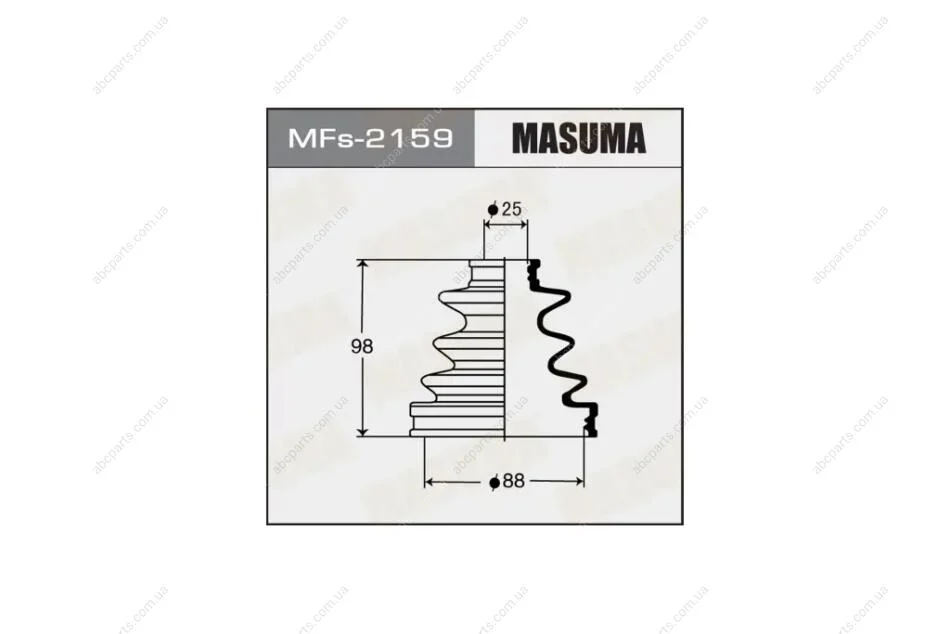 Пыльник ШРУСа наружного (силикон) Toyota Camry (01-05), Prius (09-15) (MFs-2159) MASUMA MFs2159 (фото 1)