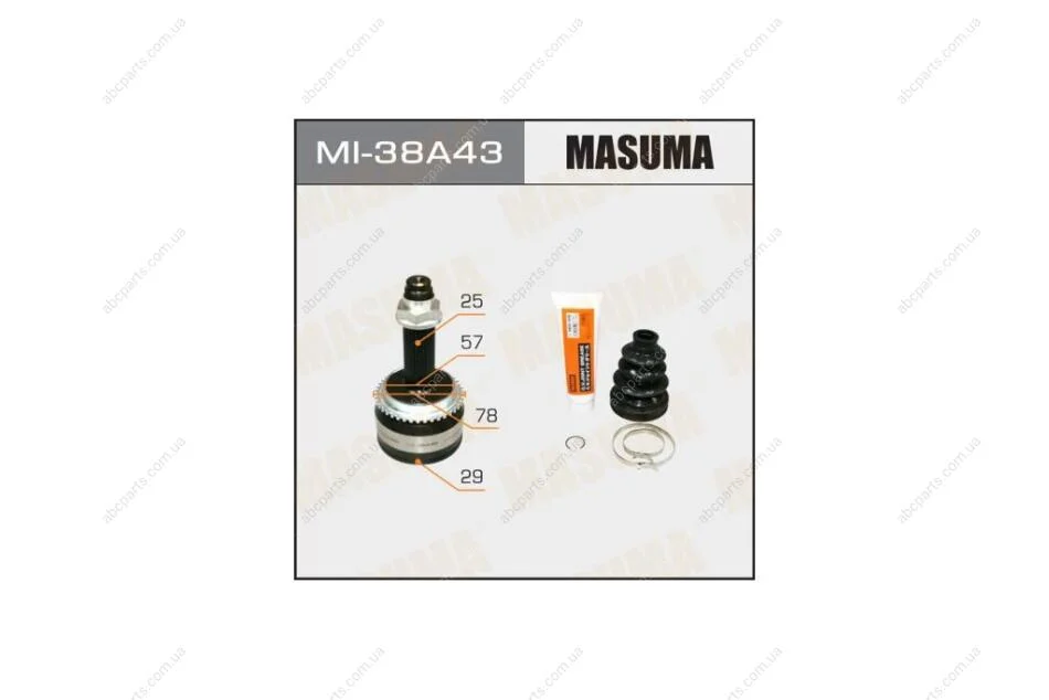 ШРУС наружный Mitsubishi Outlander (03-09) (нар:25/вн:29) (MI-38A43) MASUMA MI38A43 (фото 1)