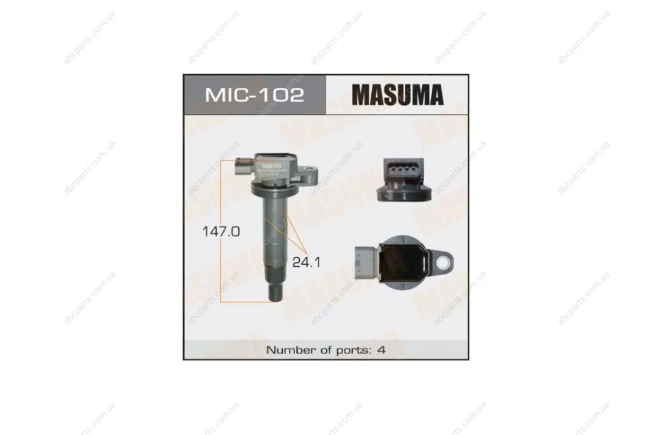 Катушка зажигания TOYOTA P38PRIUS, VITZ / 1NZFE, 2SZFE, 1NZFXETOYOTA COROLLA (MIC-102) MASUMA MIC102 (фото 1)