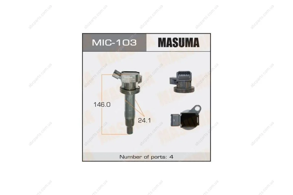 Катушка зажигания Toyota Avensis 1.6, 1.8 (00-08), Corolla 1.6, 1.8 (00-11) (MIC-103) MASUMA MIC103 (фото 1)