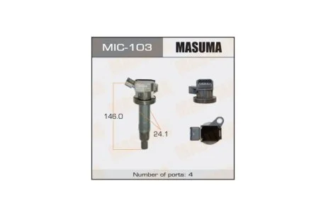 Котушка запалювання Toyota Avensis 1.6, 1.8 (00-08), Corolla 1.6, 1.8 (00-11) (MIC-103) MASUMA MIC103