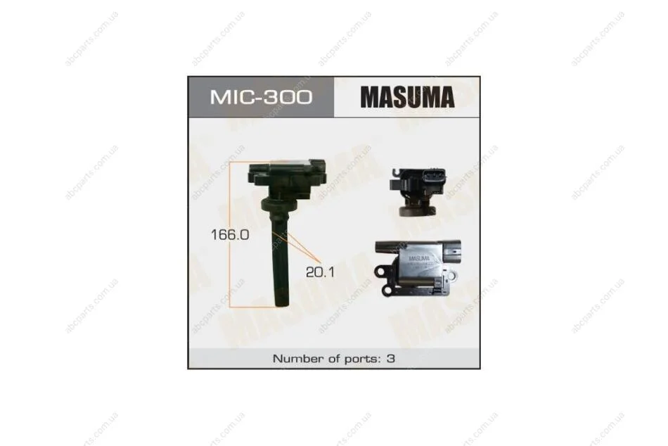 Котушка запалювання Mitsubishi Lancer 1.6 (-13) (MIC-300) MASUMA MIC300 (фото 1)
