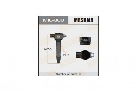 Котушка запалювання Mitsubishi ASX, Lancer 1.8, 2.0 (-17), Outlander 2.0, 2.4, 3.0 (08-) (MIC-303) MASUMA MIC303