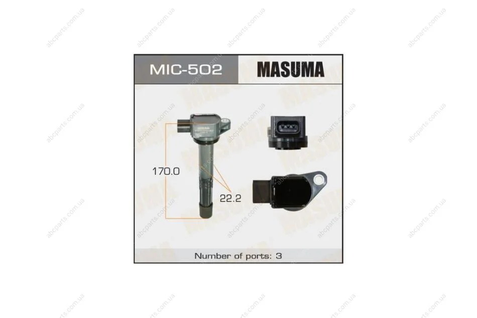 Котушка запалювання Honda CR-V 2.0, 2.4 (-12) (MIC-502) MASUMA MIC502 (фото 1)
