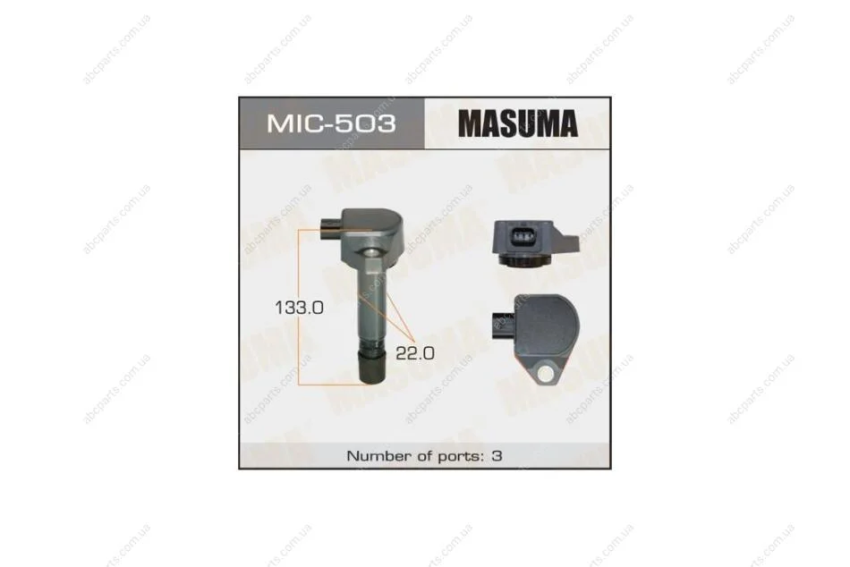 Катушка зажигания Honda Accord 2.0, Civic 1.6, 1.8 (-12) (MIC-503) MASUMA MIC503 (фото 1)