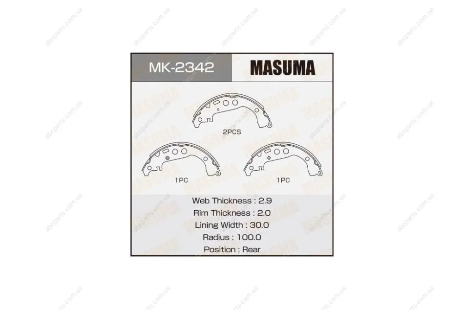Гальмівні колодки гальма стоянки (MK2342) MASUMA 'MK2342 (фото 1)