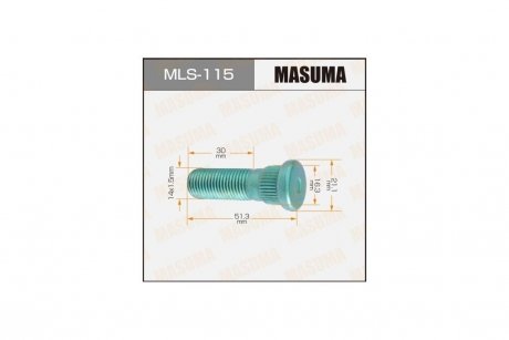 Шпилька колеса OEM 90942-02077 TOYOTA LAND CRUISER 200 MASUMA MLS115