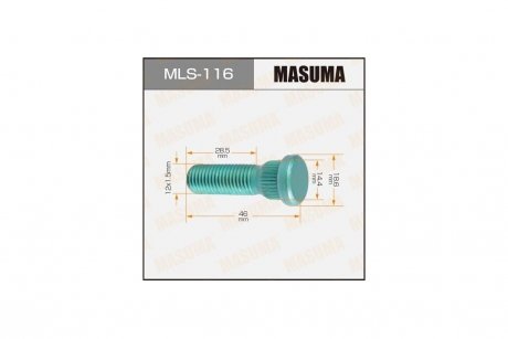 Шпилька колеса Toyota (MLS-116) MASUMA MLS116