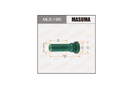 Шпилька колеса Nissan (MLS-195) MASUMA MLS195