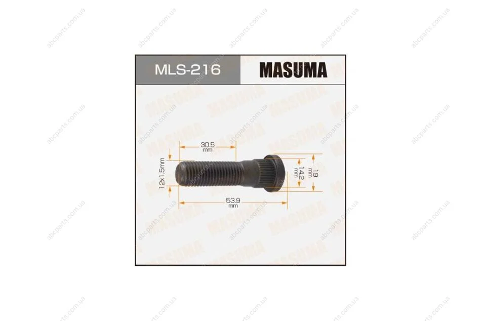 Шпилька колеса заднього Lexus GX 470/ Toyota Land Cruiser Prado (04-) M12x1.5 (MLS-216) MASUMA MLS216 (фото 1)