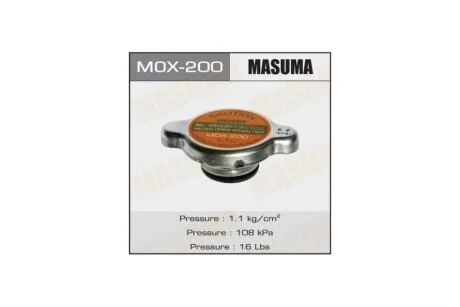 Кришка радіатора Mitsubishi/ Subaru/ Toyota 1.1 bar (MOX-200) MASUMA MOX200