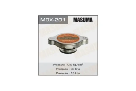Кришка радіатора Honda/ Mazda/ Mitsubishi/ Nissan/ Subaru/ Suzuki/ Toyota 0.9 bar (MOX-201) MASUMA MOX201