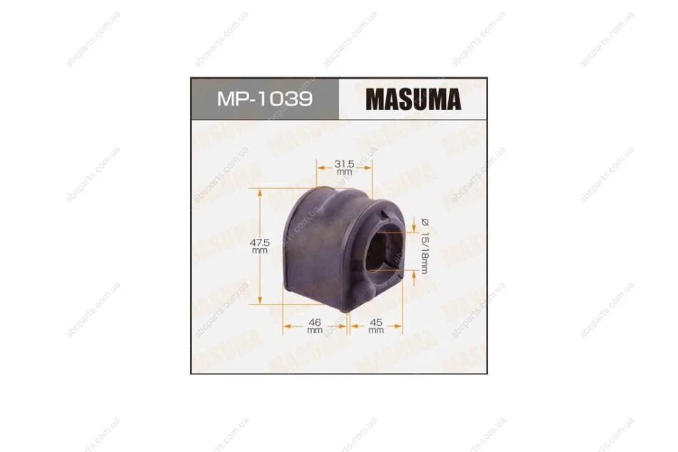 Втулка стабілізатора переднього (Кратно 2) Mazda 3 (06-), 5 (10-) (MP-1039) MASUMA MP1039 (фото 1)