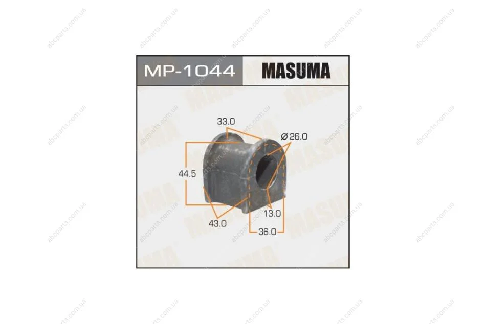Втулка стабілізатора переднього (Кратно 2) Suzuki Grand Vitara (05-) (D-26mm) (MP-1044) MASUMA MP1044 (фото 1)