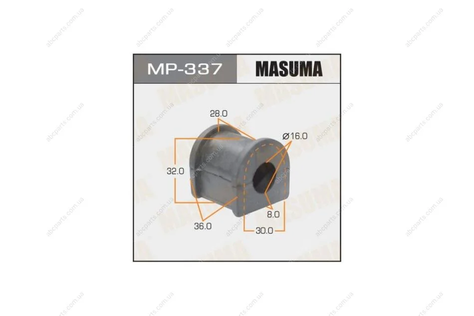 Втулка стабілізатора заднього (Кратно 2) Toyota Camry (06-) (MP-337) MASUMA MP337 (фото 1)