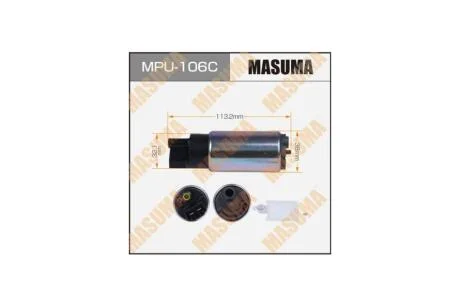 Бензонасос електричний графітовий колектор Toyota LAND CRUISER, OUTLANDER/UZJ200, CW5W, сітка MPU-040 (MPU106C) MASUMA 'MPU106C