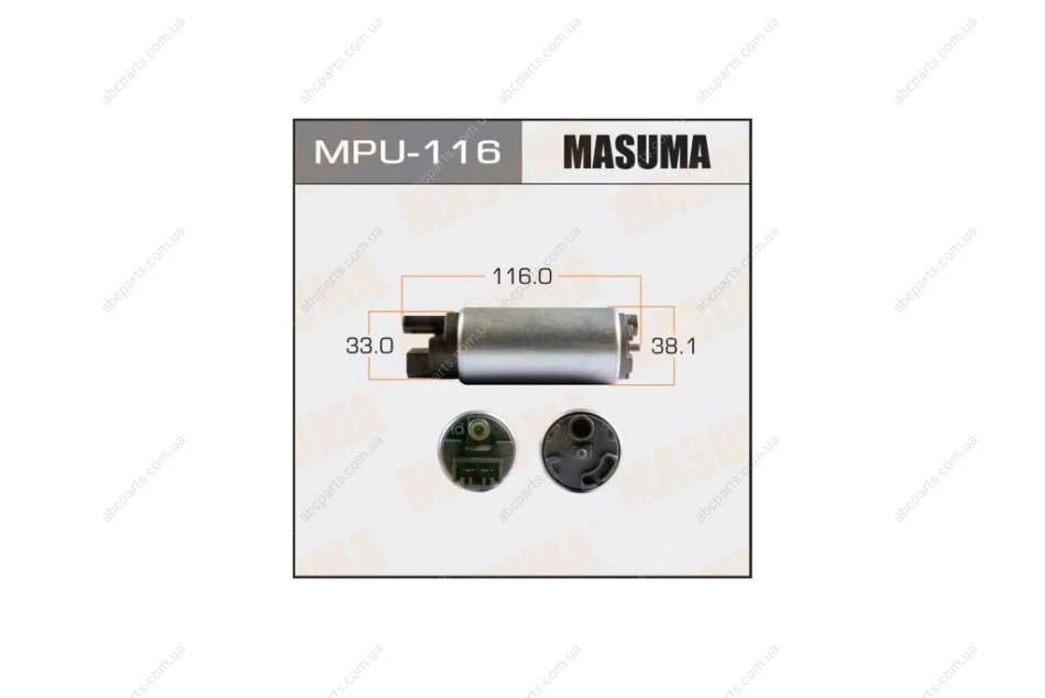 Бензонасос електричний графітовий колектор Lexus RX450H, Toyota HIGHLANDER/GYL10W, GVU58L (MPU116) MASUMA 'MPU116 (фото 1)