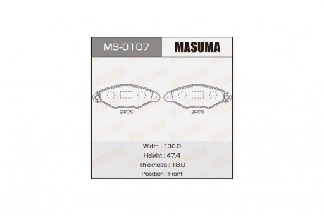 Колодки тормозные AN-8118WK, P56038 передн PEUGEOT 206+ (MS-0107) MASUMA 'MS-0107