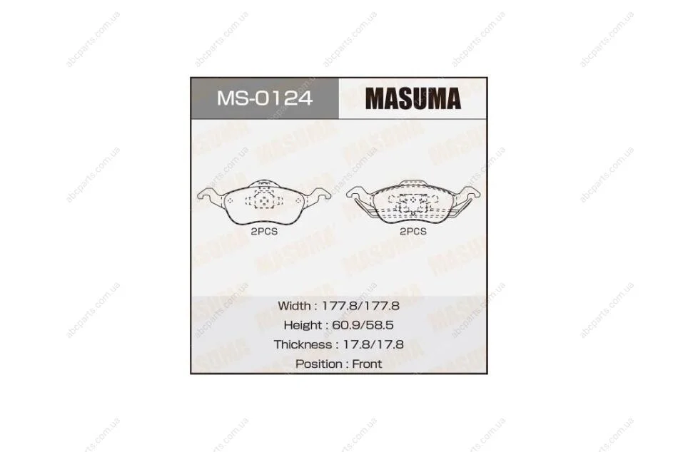 Колодки тормозные передн AN-4328K, P24046 (MS0124) MASUMA 'MS0124 (фото 1)