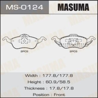 Колодки тормозные передн AN-4328K, P24046 MASUMA 'MS0124