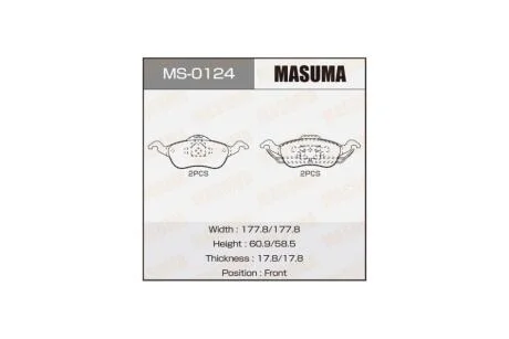 Колодки тормозные передн AN-4328K, P24046 (MS0124) MASUMA 'MS0124