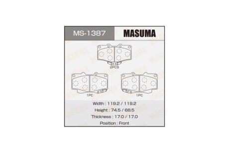 Колодки гальмівні (MS-1387) MASUMA 'MS-1387