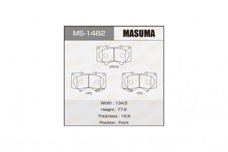 Колодки тормозные передн Mitsubishi Pajero (06-)/ Toyota Hilux (11-), Land Cruiser Prado (02-09) (MS-1482) MASUMA MS1482