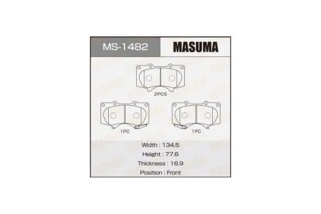 Колодки гальмівні передн Mitsubishi Pajero (06-)/ Toyota Hilux (11-), Land Cruiser Prado (02-09) (MS-1482) MASUMA MS1482
