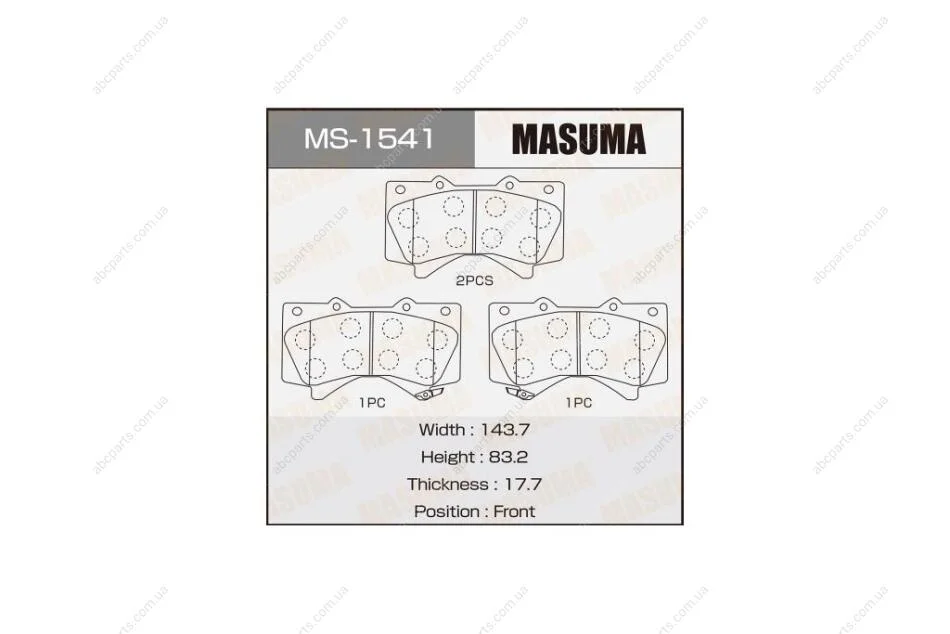Колодки тормозные передн Lexus LX570/ Toyota Land Cruiser (07-) (MS-1541) MASUMA MS1541 (фото 1)