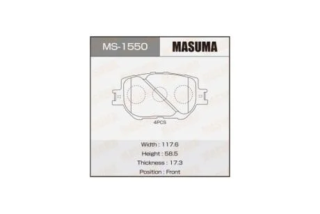 Гальмівні колодки передня AN-636K, NP1021, P83054 (MS1550) MASUMA 'MS1550