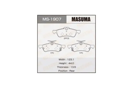 Колодки гальмівні (MS-1907) MASUMA MS1907