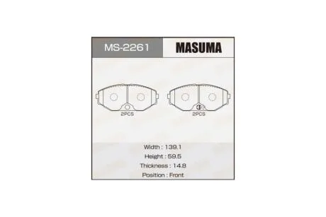 Колодки тормозные передн FIAT DUCATO (06-16), NISSAN MAXIMA (MS-2261) MASUMA MS2261