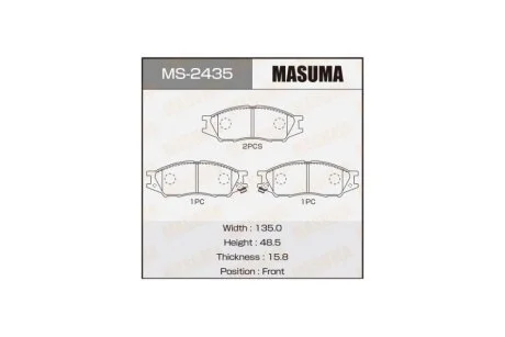 Колодки тормозные передн Mitsubishi Lancer (00-08) (MS-2435) MASUMA MS2435