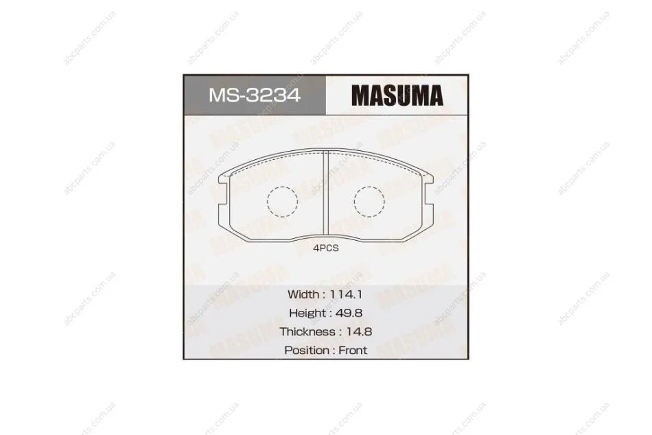 Колодки тормозные (MS-3234) MASUMA MS3234 (фото 1)