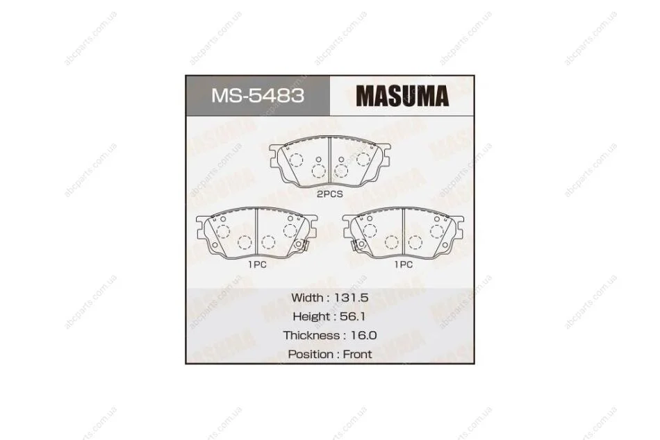 Колодки гальмівні (MS-5483) MASUMA MS5483 (фото 1)