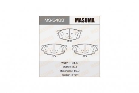 Колодки гальмівні передні Mazda 6 2002 - 2007 MASUMA MS5483