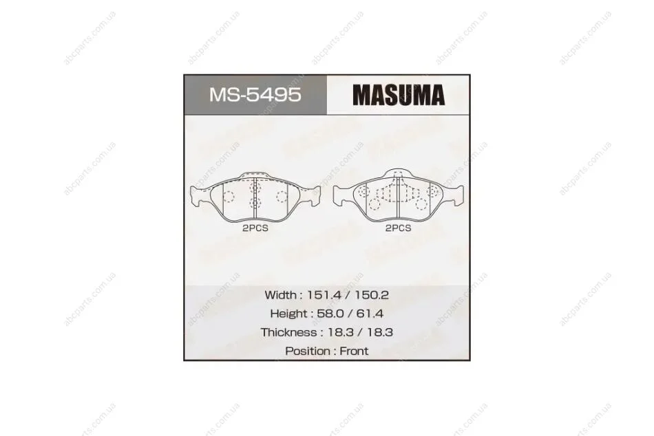 Колодки гальмівні (MS-5495) MASUMA MS5495 (фото 1)