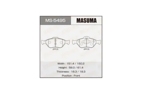 Колодки гальмівні (MS-5495) MASUMA MS5495
