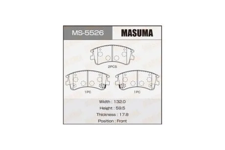 Колодки гальмівні AN-719WK NP5007 P49032 передн (MS-5526) MASUMA MS5526