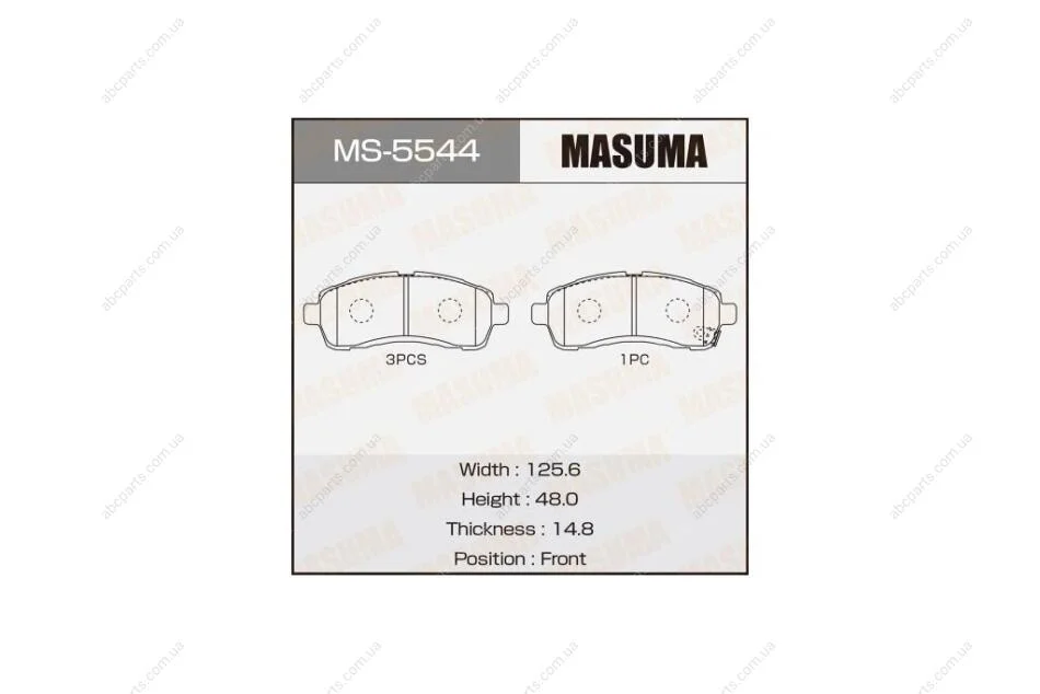 Колодки гальмівні (MS-5544) MASUMA MS5544 (фото 1)